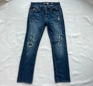 Pantalones de mezclilla BKE Jake pierna recta para hombre talla 33R elásticos desgastados punto azul - Imagen 1 de 13