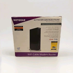 NETGEAR - AC1750 DOCSIS 3.0 Cable Modem + WiFi Router, 1.75Gbps (C6300) New - Picture 1 of 5