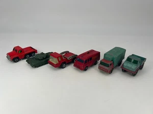 Matchbox Die Cast Spielzeug Militär Panzer & LKW Fahrzeug Lot 6 schlechter Zustand - Bild 1 von 8