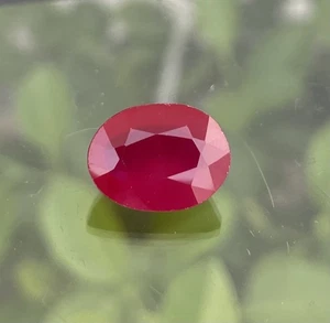 8.45 Cts AAA Quality  Mozambique Ruby Oval Faceted Emerald Cut  Loose Gemstone - Picture 1 of 9
