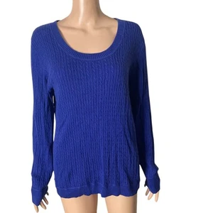 Esprit Sweater Womens XL Blue Classic Cable Knit Pullover - Picture 1 of 10