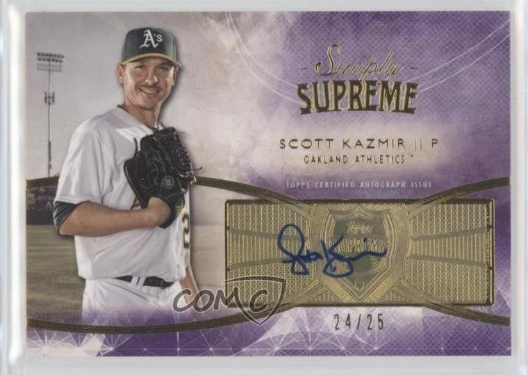 2014 Topps Supreme Simply Supreme Auto Purple /25 Scott Kazmir #SSU-SK Auto - Image 1 of 2
