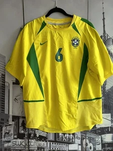 Brazil Nike Home Shirt Soccer Jersey Roberto Carlos #6 Men’s Size L - Picture 1 of 11