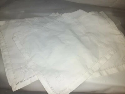 VINTAGE Handkerchief Lot of 6 STITCHED 10 X 10 WORK HAND ROLLED Embroidered - Image 1 of 4