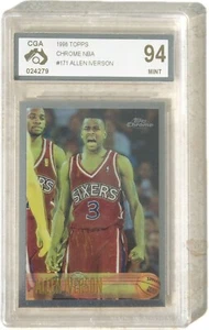 1996 TOPPS CHROME Rookie Graded Card ALLEN IVERSON - Picture 1 of 2