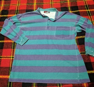 Camisa estilo rugby vintage años 90 hoy noticias de dos tonos a rayas talla S - Imagen 1 de 4