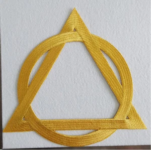 Holy Trinity - Church - Christian - Gold Rayon Embroidered Iron On Patch - Picture 1 of 2