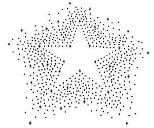 XL STRASSSTEINE SCHWARZ STERN BÜGELBILD HOTFIX APPLIKATION STERNE BLACK GLITZER - Picture 1 of 3