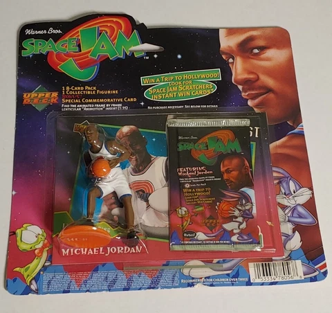 1996 Upper Deck Space Jam Michael Jordan Figure W 8-Card Pack Sealed 🏀 🔥 Cover