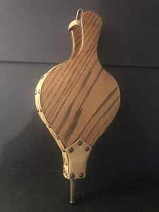 🔥Vintage 18”Wood Leather Fireplace Bellow Brass Hearth -side Oak Stoker - Picture 1 of 4