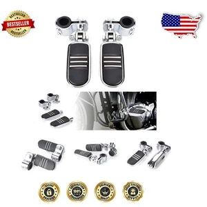 Durable Chrome Highway Pegs for Harley Touring & Cruiser Motorcycles 1" - 1.5" - Picture 1 of 8