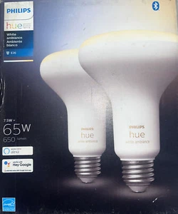 Philips Hue 548594 White Ambiance BR30 Bluetooth Smart LED Bulb Bluetooth/Zigbee - Picture 1 of 1