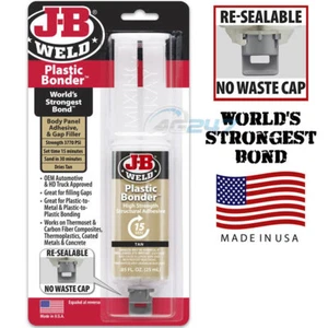 JB Plastic Bonder Gap Filler Body Panel Strong Adhesive Glue Bond Syringe. Tan - Picture 1 of 2