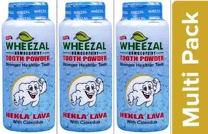 Wheezal HEKLA LAVA Tooth Powder (100g x 3 Packs) For Bleeding Gums, Tooth Decay - Picture 1 of 4