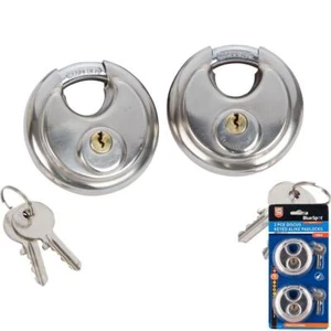 BlueSpot 2pc Discus Security Padlock Steel Shackle 4 Keys 70mm Lock - Picture 1 of 3