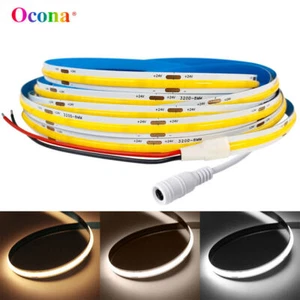 Flexible COB LED Strip for Home Decor Dimmable Tape Light Bars Ribbon 12V CRI90 - Picture 1 of 10