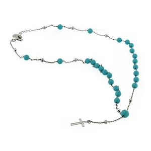 Unisex Halskette Rosenkranz GERBA R33 aus 925 Silber mit Natursteinen - Bild 1 von 4