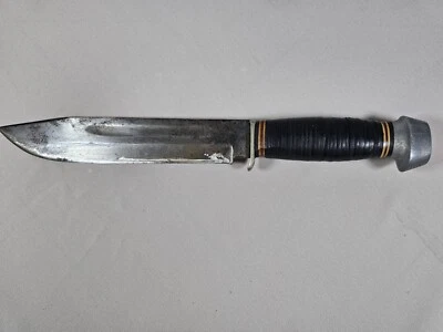 Cuchillo Bowie Imperial Gudedge Solingen, Alemania Caza/13", Envoltura de Cuero De Colección Foto 1 de 4