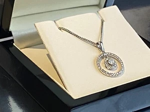 18ct Gold 0.5ct Diamond Necklace Chain Circle Natural Diamond 1/2 Carat - Picture 1 of 15