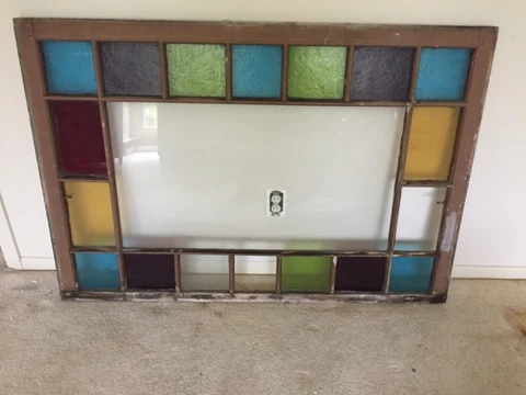 antique victorian stained glass window queen anne leaded transom sash salvage Cover