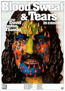 Blood Sweat & Tears POSTER 1973 Rare Large David Clayton-Thomas - Picture 1 of 1