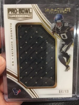 DEANDRE HOPKINS 2016 IMMACULATE "PRO BOWL SWATCHES" JUMBO WORN JERSEY PATCH /49! - Image 1 of 2