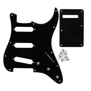 FLEOR 1Ply Schwarz 3 Single Coil Pickups-11 Hole ST SSS Pickguard Backplate Set - Bild 1 von 5
