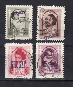 POLAND 1950 GROSZY OVPT ON SCOTT B59-B62 SCOTT MICHEL 613-16 VFU - Picture 1 of 1
