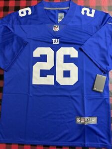 New York Giants Saquon Barley #26 Blue stitched Football jersey Mens size XL NWT