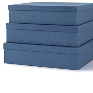 Elegant Navy Blue Photo Storage Box Set - Keepsakes, Crafts & Clutter Management - Picture 1 of 9