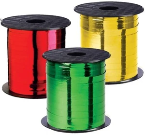 Christmas Ribbon - Curling Gift Ribbon Xmas Set of 3 Rolls Red Green Gold Cur... - Picture 1 of 6