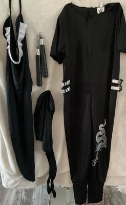 Disfraz de Ninja Negro Ligero con Capucha para Halloween Foto 1 de 4