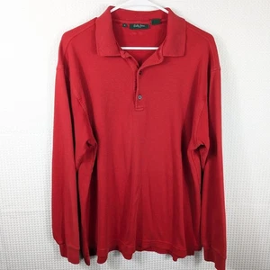 Bobby Jones M Red Long Sleeve Polo Shirt Men's 100% Pima Cotton Made in Peru - Picture 1 of 5