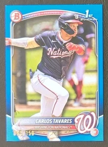 2025 Bowman Carlos Tavares 1st Blue Paper Parallel Serial #052/150 - Picture 1 of 2
