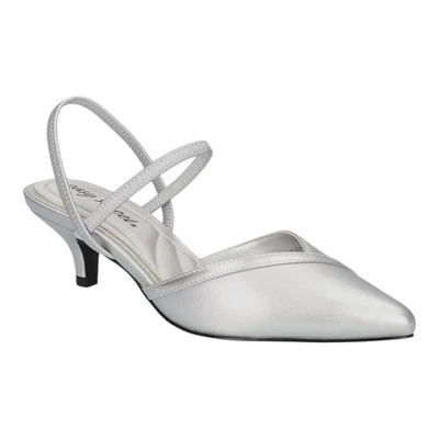 Sapatos femininos Easy Street Unna salto gatinho prata tamanho 8 1/2 - Imagem 1 de 4