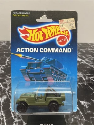 Hot Wheels Vintage Action Command Roll Patrol Jeep CJ-7 Olive CTBK Malaysia 1989 - Image 1 of 3