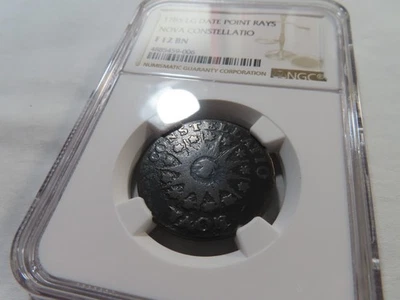 N76 USA Colonial 1785 Nova Constellatio 1/2P Lrg Date Point Rays NGC FINE-12 BN - Image 1 of 2