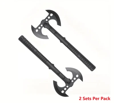 Juego de 2 hachas tácticas Tomahawk de doble filo para exteriores de alta resistencia Foto 1 de 4