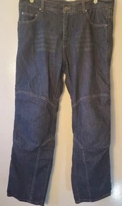 Iron Workers Jeans 36 X 32 Knee Pads Dark Reinforced Heavy Denim Motorcycle Bilt - Picture 1 of 15