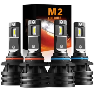 4X 9005 9006 CSP LED Headlight Bulbs Conversion Kit High Low Beam Bright M2 EUO - Picture 1 of 14