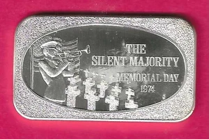 MEMORIAL DAY 1974 .999 PLATA BARRA DE ARTE - Imagen 1 de 2