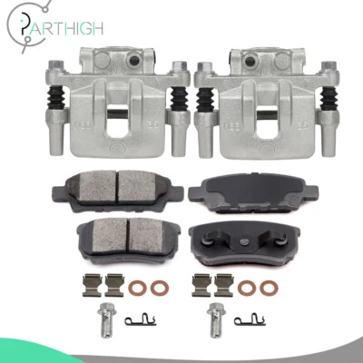 2x Rear Brake Calipers + 4x Ceramic Pad Kit For 2011 2012 2013 2014 Chrysler 200 - Image 1 of 4