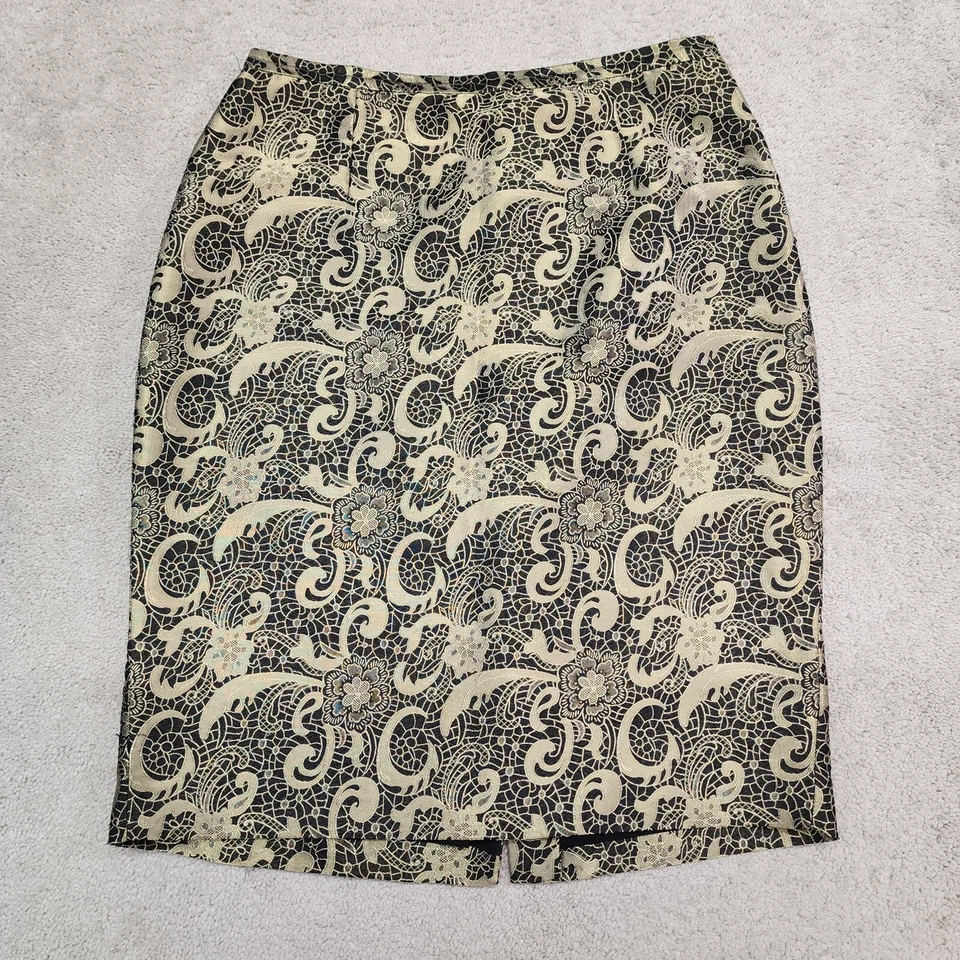 Falda lápiz ANN KLEIN para mujer forrada negra y dorada oscura 12 Academia Foto 1 de 4