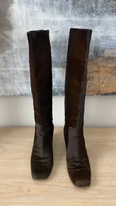 Yves Saint Laurent Stiefel braun Ponyhaar Größe 8N BESCHREIBUNG LESEN - Bild 1 von 12