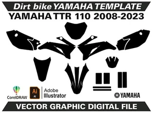 YAMAHA TTR 110 2008-2023 Template Vector Format Ai CDR EPS M62 - Bild 1 von 2