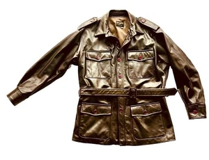 COCKPIT USA Long Field Leather Jacket Brown Sz XL - Picture 1 of 10