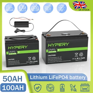 12.8V LiFePO4 Lithium Battery 200Ah 150Ah 100Ah 50Ah 20Ah BMS Solar RV Golf Boot - Picture 1 of 21