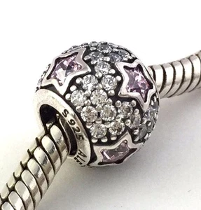 Authentischer Pandora "Folge den Sternen" Midnight Pink Charm 791382PCZ Neu - Bild 1 von 2