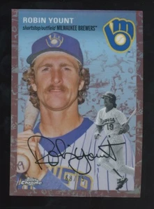 2023 Topps Chrome Robin Yount Fuchia Rose Gold Refractor /75 #453 Brewers - Picture 1 of 2
