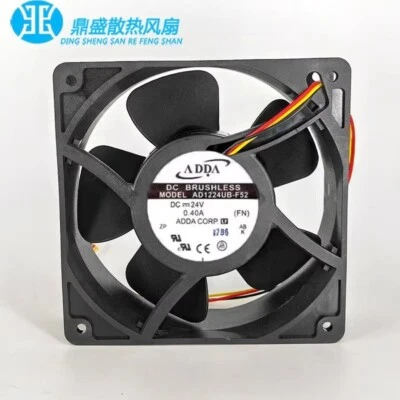 ADDA AD1224UB-F52 DC24V 0.40A 120*120*38 3-wire Speed Control Cooling Fan - Image 1 of 4